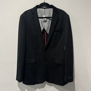 EXPRESS Blazer Men’s 41L Slim Two Button Sport Coat JACKET Black Career‎  Preppy